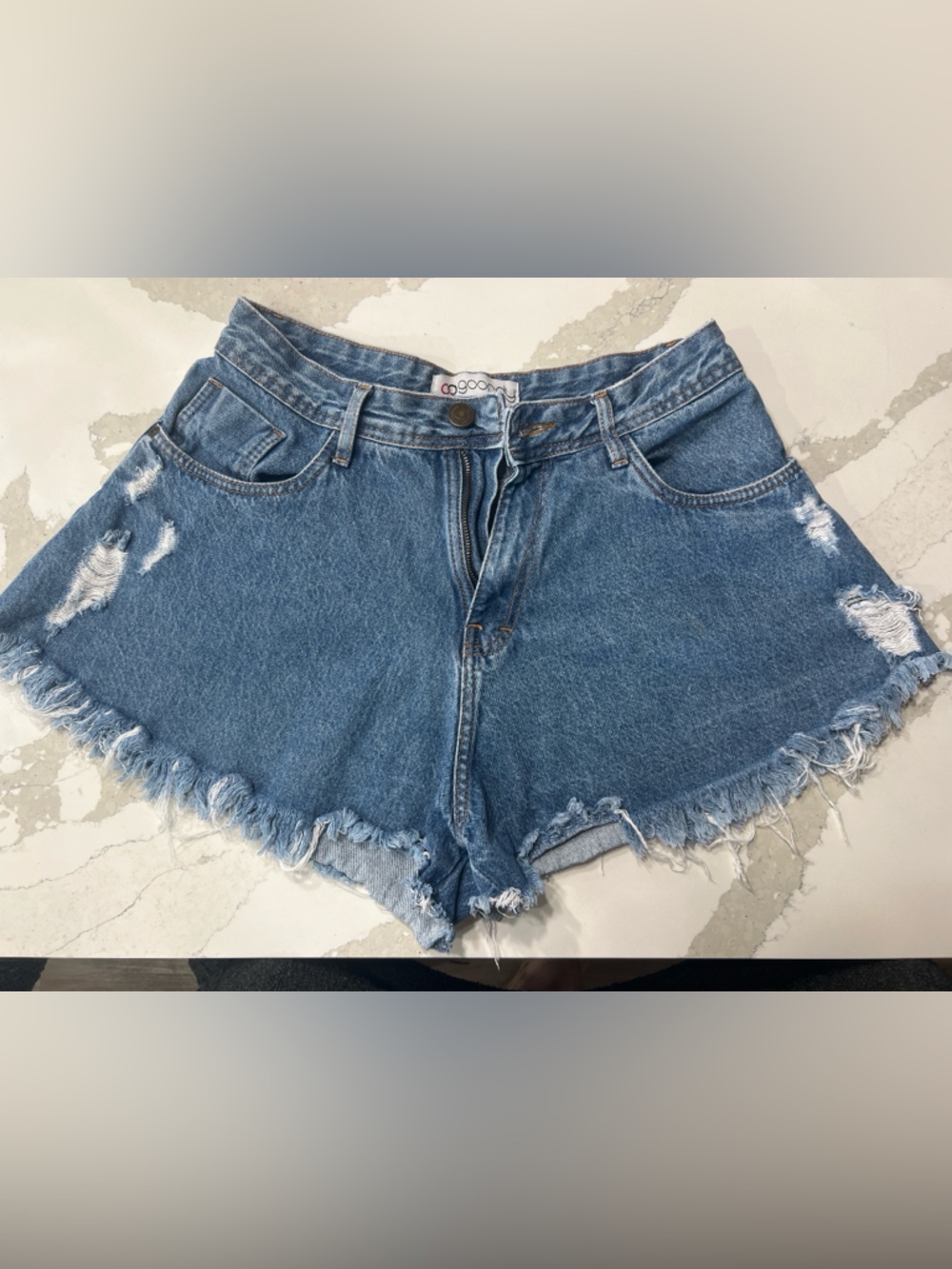 Distressed Denim Shorts Baggy Streetwear Cut Off